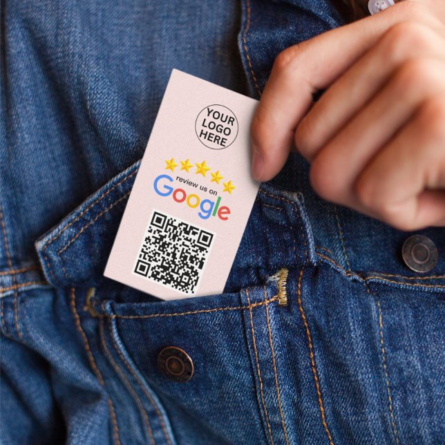 Google Review My Business 5 Star QL Code Rosa Visitenkarte (Von Creator hochgeladen)