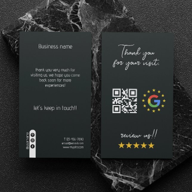 Google Review My Business Social Media QR-Code Visitenkarte (Google Review My Business Social Media Qr Code Business Card)