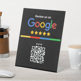 Google Review QR Code Black Sockelschild