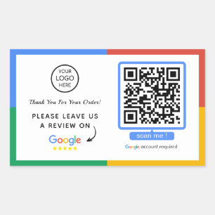 Google Review QR-Code Business Review Rechteckiger Aufkleber