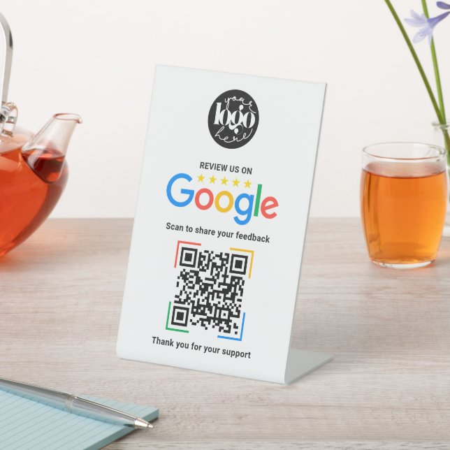 Google Review QR-Code Geschäft personalisiert  Sockelschild (In SItu)