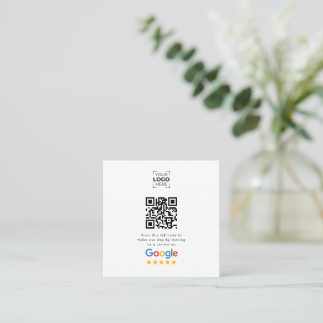 Google Review QR-Code Geschäftskritik  Rabattkarte (Stehend Vorderseite)