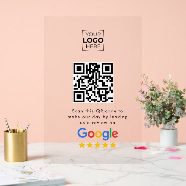 Google Review QR Code Geschäftskundenbewertung  Acrylschild (Hochzeit)