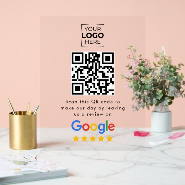 Google Review QR-Code Geschäftskundenbewertung  Acrylschild (Hochzeit)