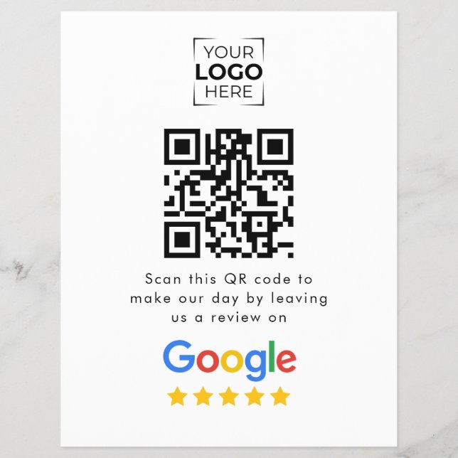Google Review QR-Code Geschäftskundenbewertung  Flyer (Vorne)