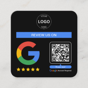 Google Review Qr Code Logo Vielen Dank Minimalisti Quadratische Visitenkarte