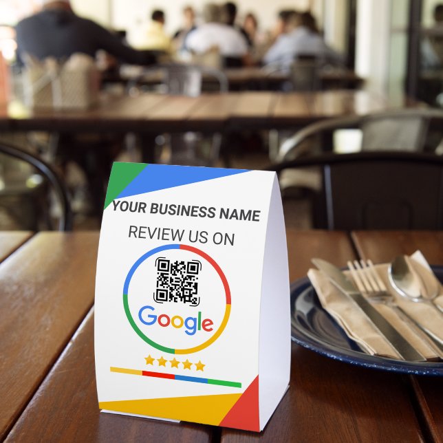 Google Review QR-Code mit Sternen Weiß Tischaufsteller (In Situ (Restaurant))