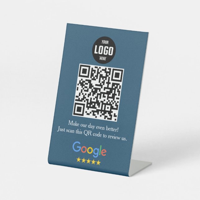 Google Review QR Code Pedestsign for Business Sockelschild (Vorderseite)