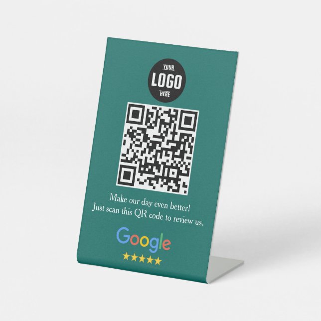 Google Review QR Code Pedestsign for Business Sockelschild (Vorderseite)