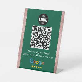 Google Review QR Code Pedestsign for Business Sockelschild
