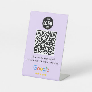 Google Review QR Code Pedestsign for Business Sockelschild