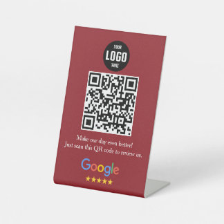 Google Review QR Code Pedestsign for Business Sockelschild