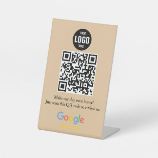 Google Review QR Code Pedestsign for Business Sockelschild