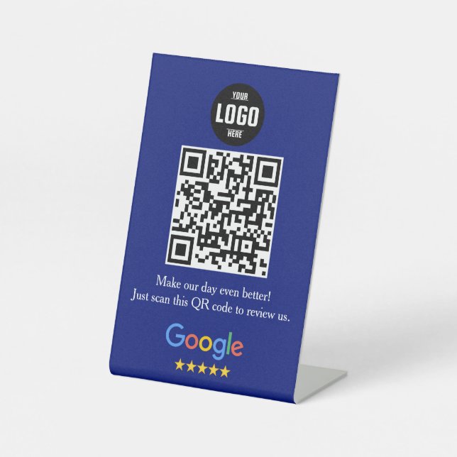 Google Review QR Code Pedestsign for Business Sockelschild (Vorderseite)