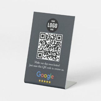 Google Review QR Code Pedestsign for Business Sockelschild