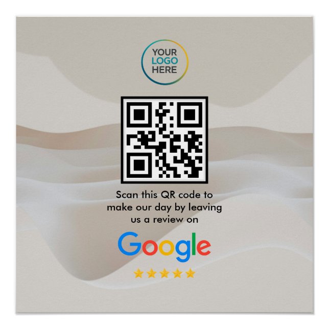 Google Review QR Code Poster | Modern Business Sig (Devant)