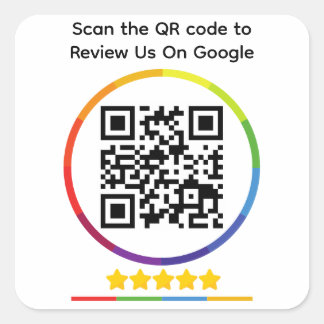Google Review QR Code Quadratischer Aufkleber