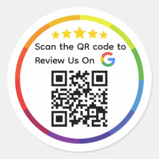 Google Review QR-Code Runder Aufkleber