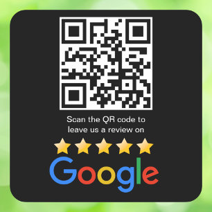 Google Review QR Code Scan Me Quadratischer Aufkleber