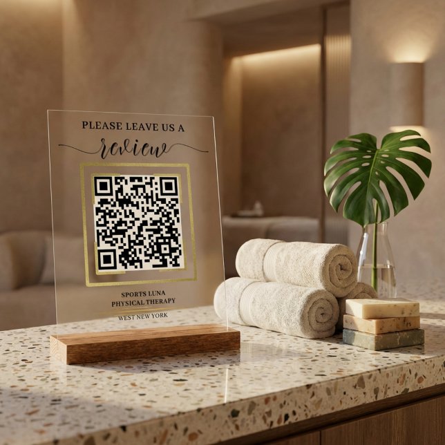 Google Review QR Code Sign - Personalisiertes Gesc Acrylschild (Google Review QR Code Sign - Personalized Business Feedback Display)
