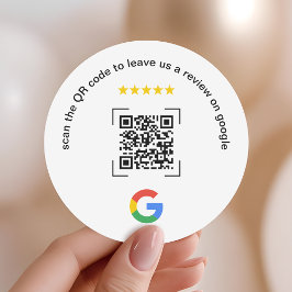 Google Review QR Code Small Business Promotional Runder Aufkleber
