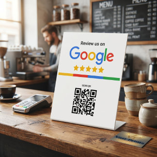Google Review QR-Code-Standee Sockelschild