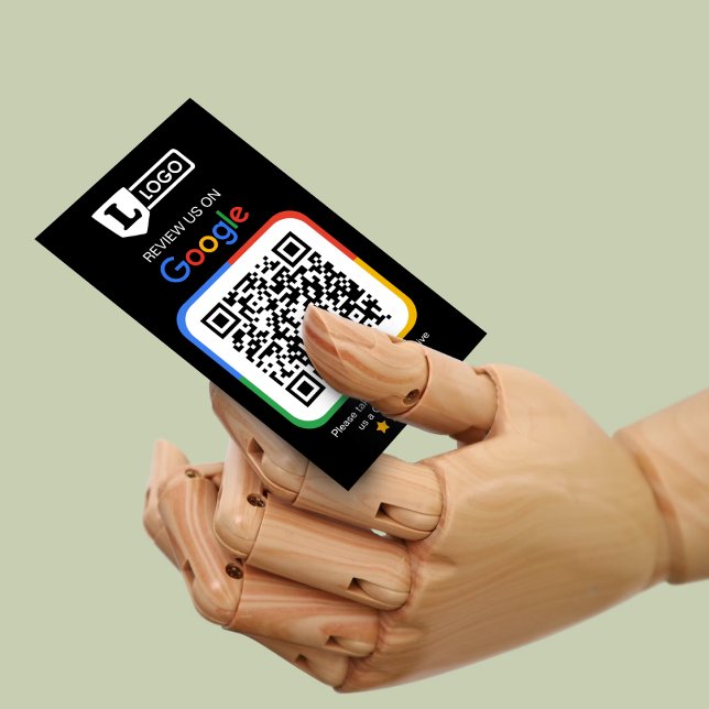 Google Review Request Card mit Logo Card Visitenkarte (Google business review request card with logo and qr code, get 5 star  reviews for your business)
