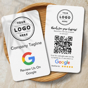 Google Review Request Card mit Logo und QR Code Visitenkarte