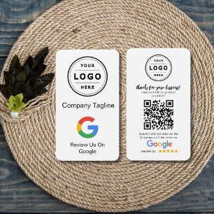 Google Review Request Card mit Logo und QR Code Visitenkarte