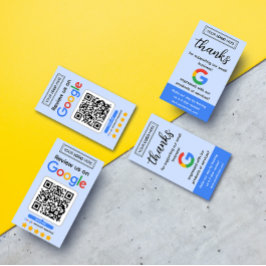Google Review Request Card mit Logo und QR Code Visitenkarte