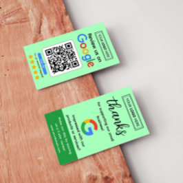 Google Review Request Card mit Logo und QR Code Visitenkarte