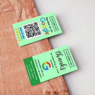 Google Review Request Card mit Logo und QR Code Visitenkarte