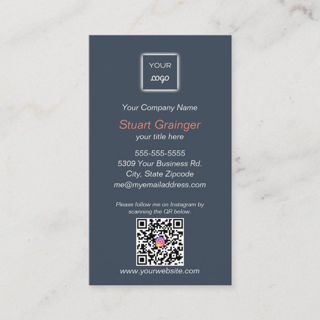 Google Review - Visitenkarte - Instagram QR Link (Vorderseite)