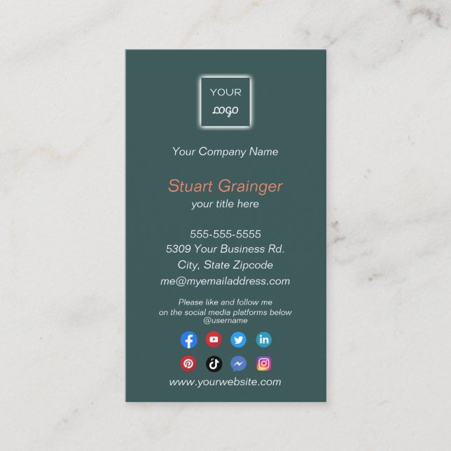 Google Review - Visitenkarte mit Social Media (Vorderseite)