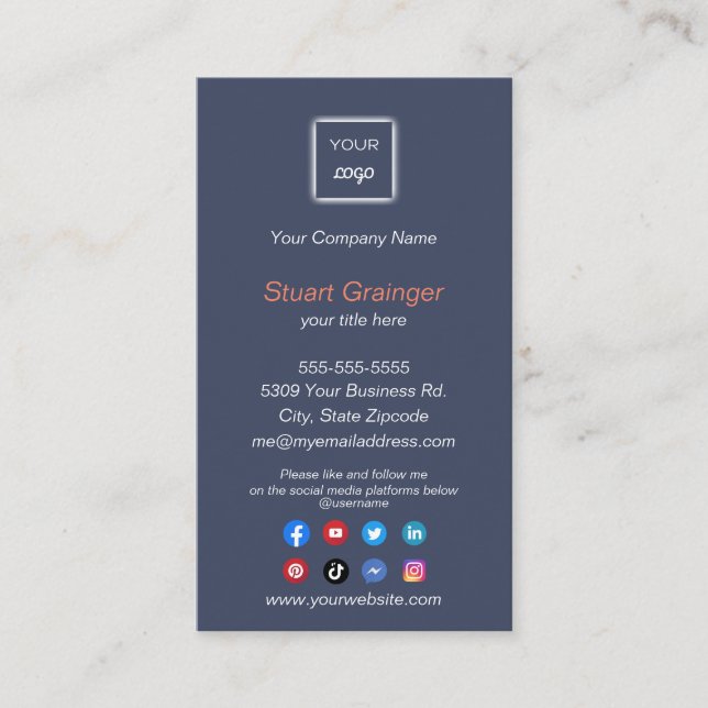 Google Review - Visitenkarte mit Social Media (Vorderseite)