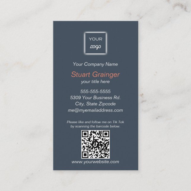 Google Review - Visitenkarte mit Tik Tok QR Link (Vorderseite)