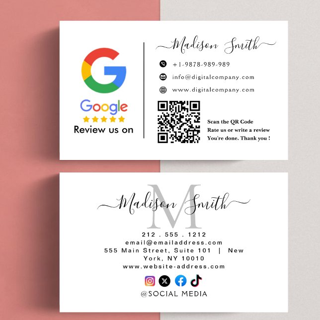 Google Review With QR Code Link Business Card Visitenkarte (Von Creator hochgeladen)