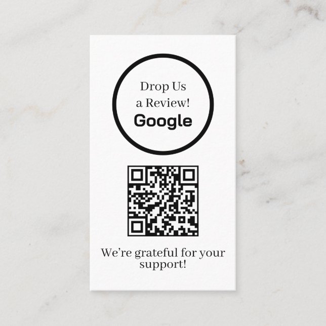 Google Reviews QR | Custom Business Feedback Link Visitenkarte (Vorderseite)