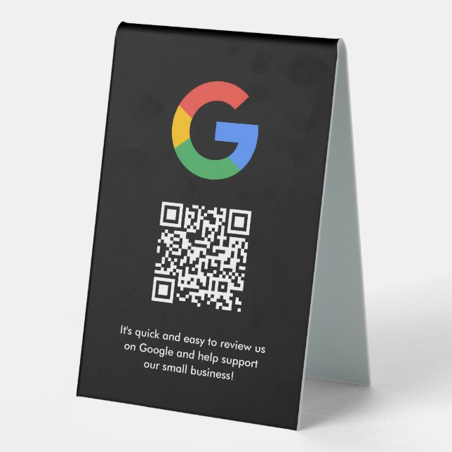 Google Reviews Tabletop Sign | QR Code Table Tent Tischaufsteller (Rückseite)
