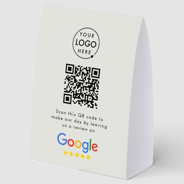 Google Reviews Tabletop Sign | QR Code Table Tent Tischaufsteller (Vorderseite)
