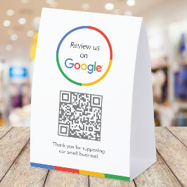 Google Reviews Tabletop Sign | QR Code Table Tent Tischaufsteller
