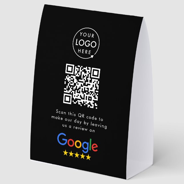 Google Reviews Tabletop Sign | QR Code Table Tent Tischaufsteller (Vorderseite)