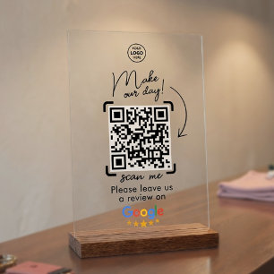 Google Social Review QR-Code für Unternehmen Acrylschild
