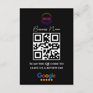 Google überprüft Business Rating Link QR Code Blac Begleitkarte