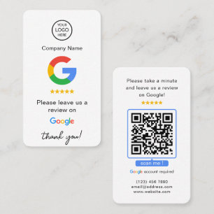 Google überprüft QR Code Business Review Us Visitenkarte