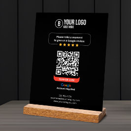 Google überprüft QR-Code Rate Mein Business 5 Star Acrylschild