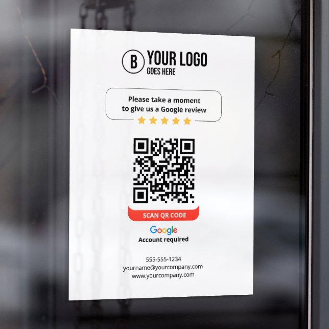 Google überprüft QR-Code Rate Mein Business 5 Star Fensteraufkleber (Von Creator hochgeladen)