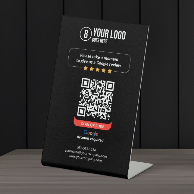 Google überprüft QR-Code Rate Mein Business 5 Star Sockelschild (Von Creator hochgeladen)