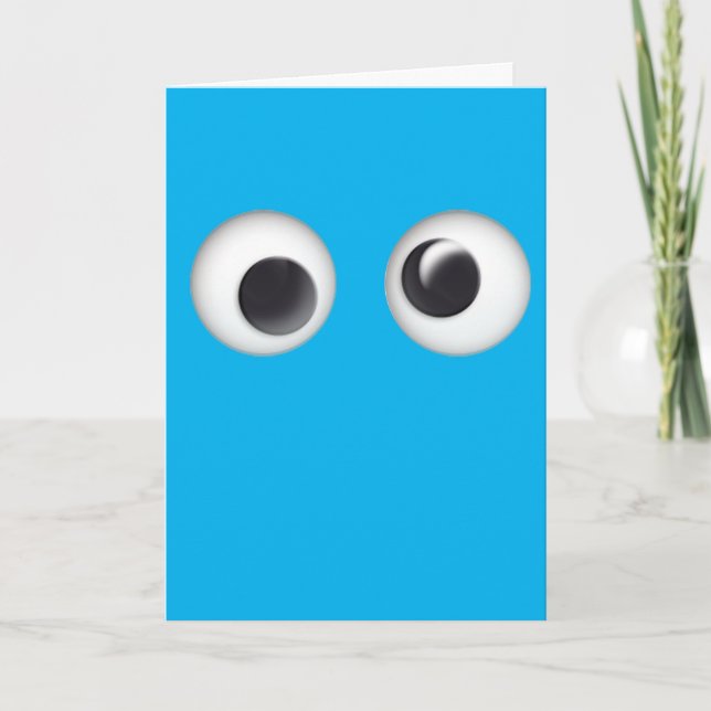 Googly Eyed Blue Bonne carte d'anniversaire (Devant)