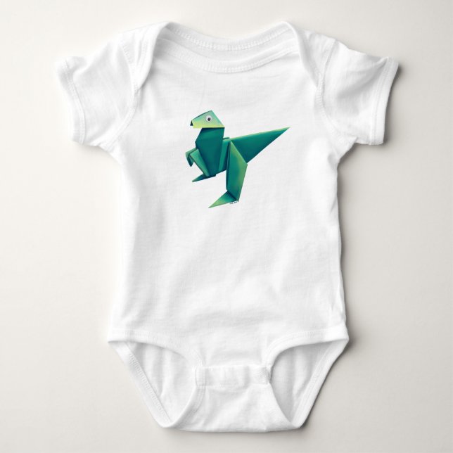 Googly-Mit Augen Origami Raptor Baby Strampler (Vorderseite)